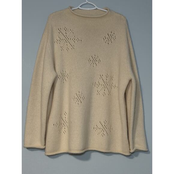 Vintage Jones New York Sport Petite sweater XL lambswool angora blend Snowflake - Picture 1 of 8